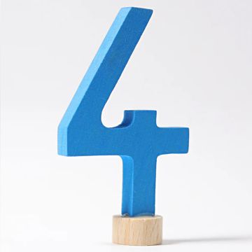GRIMM'S PLUG-IN FIGURINE for Birthday Ring Number 4 Blue