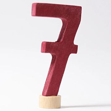 GRIMM'S PLUG-IN FIGURINE for Birthday Ring Number 7 Dark Red