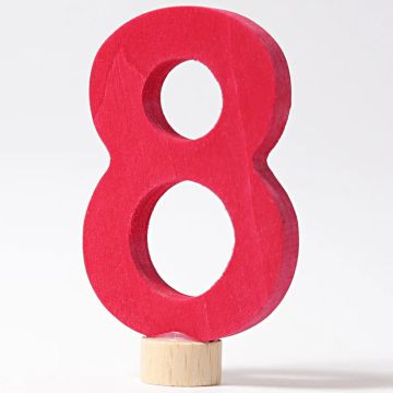 GRIMM'S PLUG-IN FIGURINE for Birthday Ring Number 8 Red