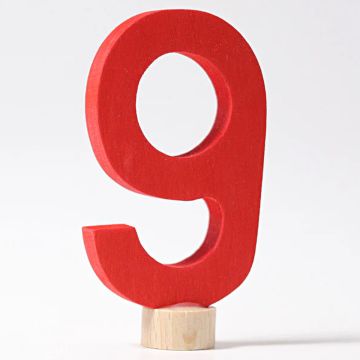 GRIMM'S PLUG-IN FIGURINE for Birthday Ring Number 9 Red