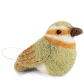 Gry & Sif Filz Anhänger VOGEL Erlenzeisig Light Green