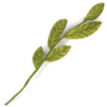 Gry & Sif Filz Bindegrün ZWEIG mit BLÄTTERN Mix Green (36cm)