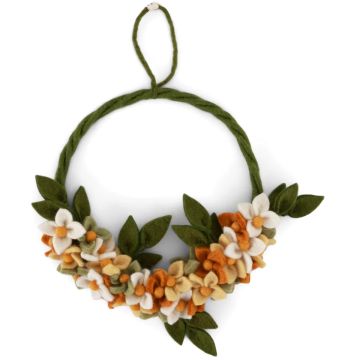 Gry & Sif Felt FLOWER WREATH Dawn Flower Large Yellow (Ø30cm)