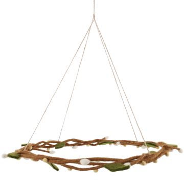 Gry & Sif Filz HÄNGEKRANZ mit Beeren Light Yellow (Ø45cm)