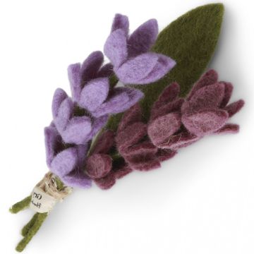 Gry & Sif Felt Flowers LAVENDER & LEAF Purple (18cm)