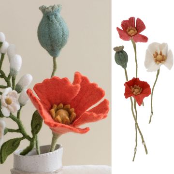Gry & Sif Filz Blume MOHNBLUME (34cm)