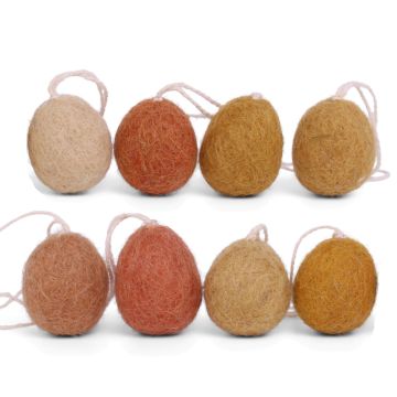 Gry & Sif 8 Mini Felt Pendants EASTER EGGS Yellow