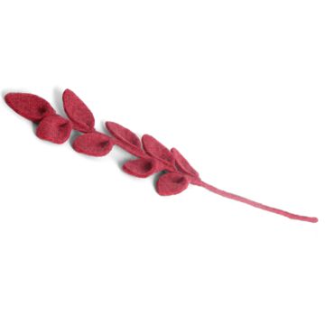 Gry & Sif Filz Blattgrün ZWEIG mit Blättern Sharp Red (30cm)