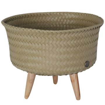 Handed By Basket with wooden feet UP LOW camel