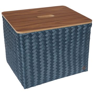 Handed By Basket GRAND Popular & Lid Steel Blue