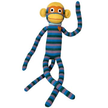 Hickups XXL Sock Monkey blue, green & purple