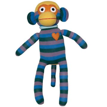 Hickups Sock Monkey blue, green & purple