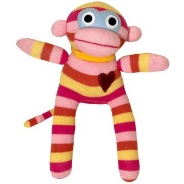 Hickups Sock Monkey Mini pink, yellow & orange