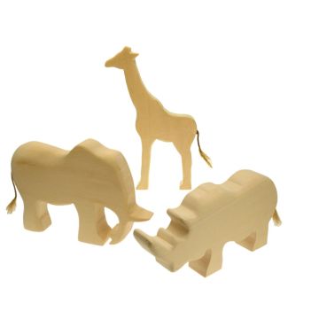 Schnitz Set aus Lindenholz WILDE TIERE large