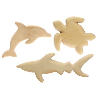 Schnitz Set aus Lindenholz MEERESTIERE large