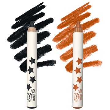 inuwet 2 Organic CHILDREN'S MAKEUP Pencils for Face & Body black & brown