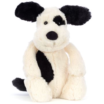 Jellycat KUSCHELTIER Bashful HUND "Black & Cream Rufferty Puppy" 