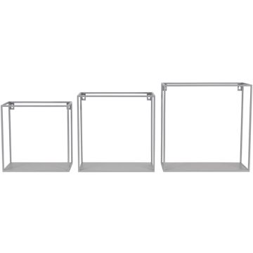 KidsDepot quadratisches Metallregal 3er Set GRAU