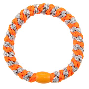 KKNEKKI HAARGUMMI Neon Orange Silver Glitter Stripe