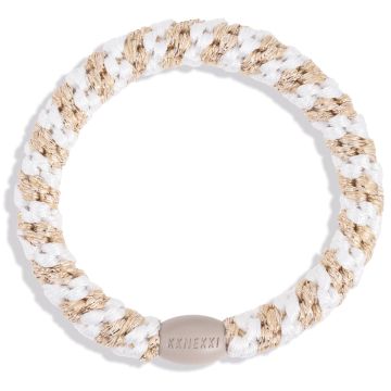 KKNEKKI HAIR TIE White-Beige Glitter Stripe