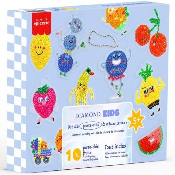La Petite Épicerie BAG CHARM Anhänger BASTEL Set Diamond Painting Früchte (5 Jahre+)