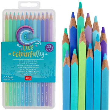 Legami 12 Colouring Pencils LIVE COLORFULLY Ocean Palette