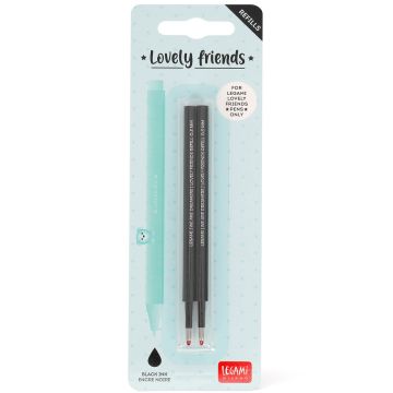Legami 2 REFILLS for Gel Pens Lovely Friends Black