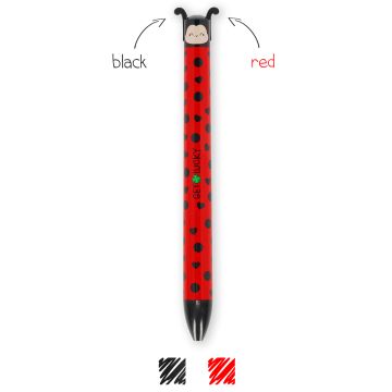 Legami Two-Colored BALLPOINT PEN Click&Clack LADYBUG (1mm)