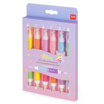 Legami HIGHLIGHTER Set Kitty with Dual Tip (6 Pcs)