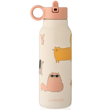 LIEWOOD Thermo Trinkflasche Falk Cats and Dogs / Sandy (350 ml)