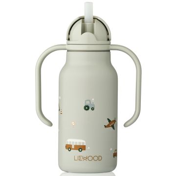 LIEWOOD Trinkflasche KIMMIE Vehicles/Dove Blue (250 ml)