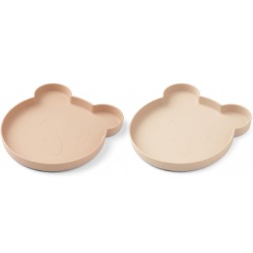 LIEWOOD 2 Silikon Kinderteller Set MARTY rose Mix