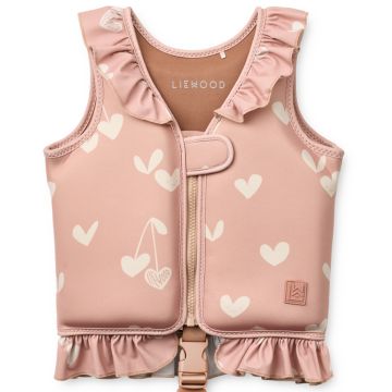 LIEWOOD LIFE JACKET with Frills Dove "Sweethearts" Pale Tuscany 1-2 yrs (11-15 kg)