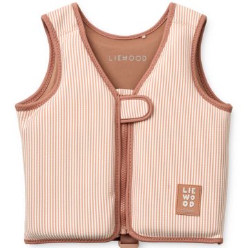 LIEWOOD SCHWIMMWESTE Dove Seersucker "Streifen" Pale Tuscany 1-2J (11-15 kg)