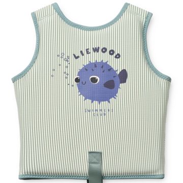 LIEWOOD SCHWIMMWESTE Dove Seersucker "Streifen" Peppermint 1-2J (11-15 kg)