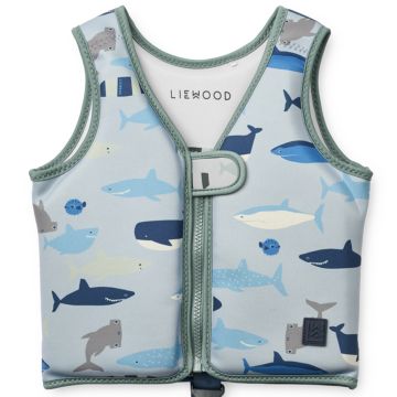 LIEWOOD LIFE JACKET Dove "Shark" Dove Blue 1-2 yrs (11-15 kg)