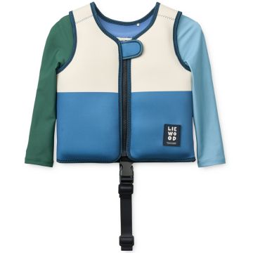 LIEWOOD LIFE JACKET with Sleeves Dove Riverside Mix 1-2 yrs (11-15 kg)