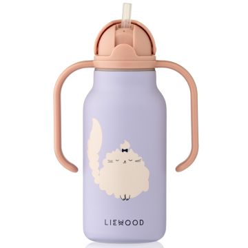 LIEWOOD WATER BOTTLE Kimmie "Cats" Warm Lilac (250ml)