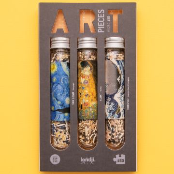 Londji 3 MIKROPUZZLE "Art Pieces" Van Gogh, Klimt & Hokusai (je 150 Teile)