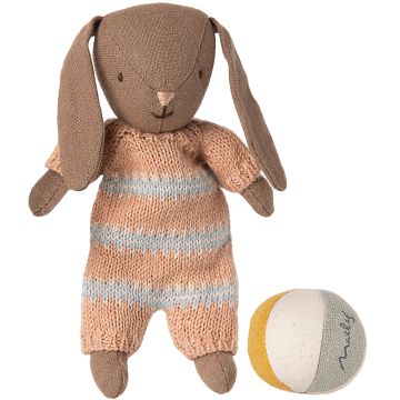 Maileg Brauner MIKRO HASE mit Ball dusty rose