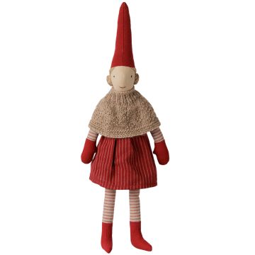 Maileg PIXY PUPPE Mädchen mit Gestricktem Umhang und Rock (Größe 2)