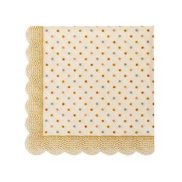 Maileg 20 Servietten MULTI DOTS ocker