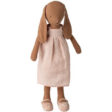 Maileg Chocolate Brown BUNNY Dress & Shoes Pink (Size 3)
