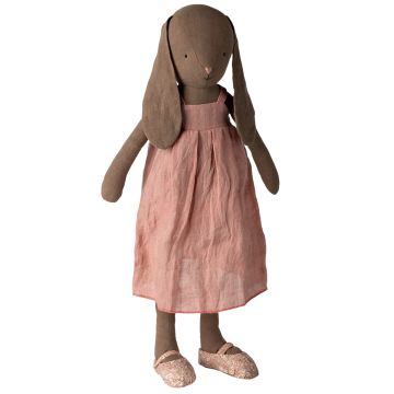 Maileg HASE Braun Kleid & Schuhe Rosa (Größe 4)