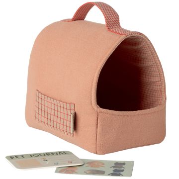 Maileg TRANSPORTBOX für Hundewelpe & Katze Klein Koralle