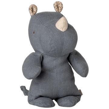 Maileg PLUSH TOY Safari Friends RHINO Small Dusty Blue (22cm)