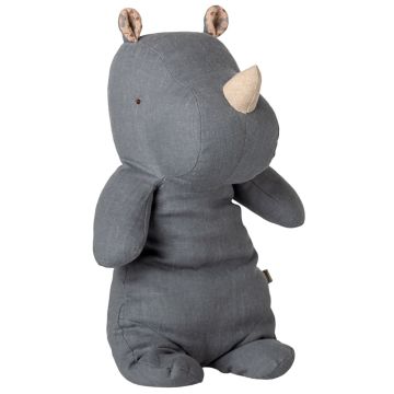 Maileg PLUSH TOY Safari Friends RHINO Medium Dusty Blue (34cm)