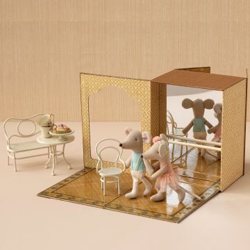 Maileg Maus Kleine SCHWESTER & BRUDER MAUS im Ballettstudio/Kinderzimmer