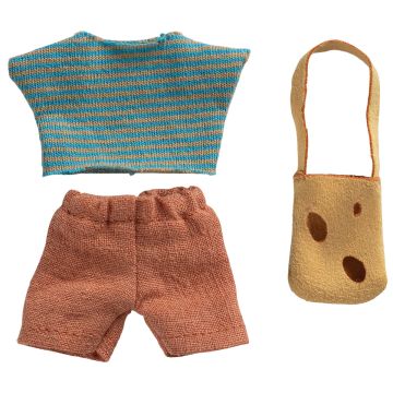 Maileg CLOTHING & CHEESE BAG for Little Brother Mouse