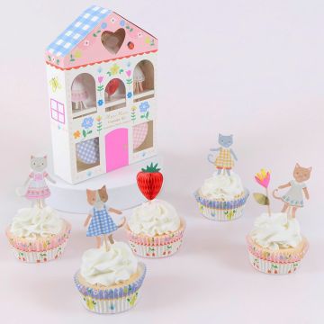 Meri Meri 24 CUPCAKE- & MUFFIN-SET "Kitten Club" Katzen